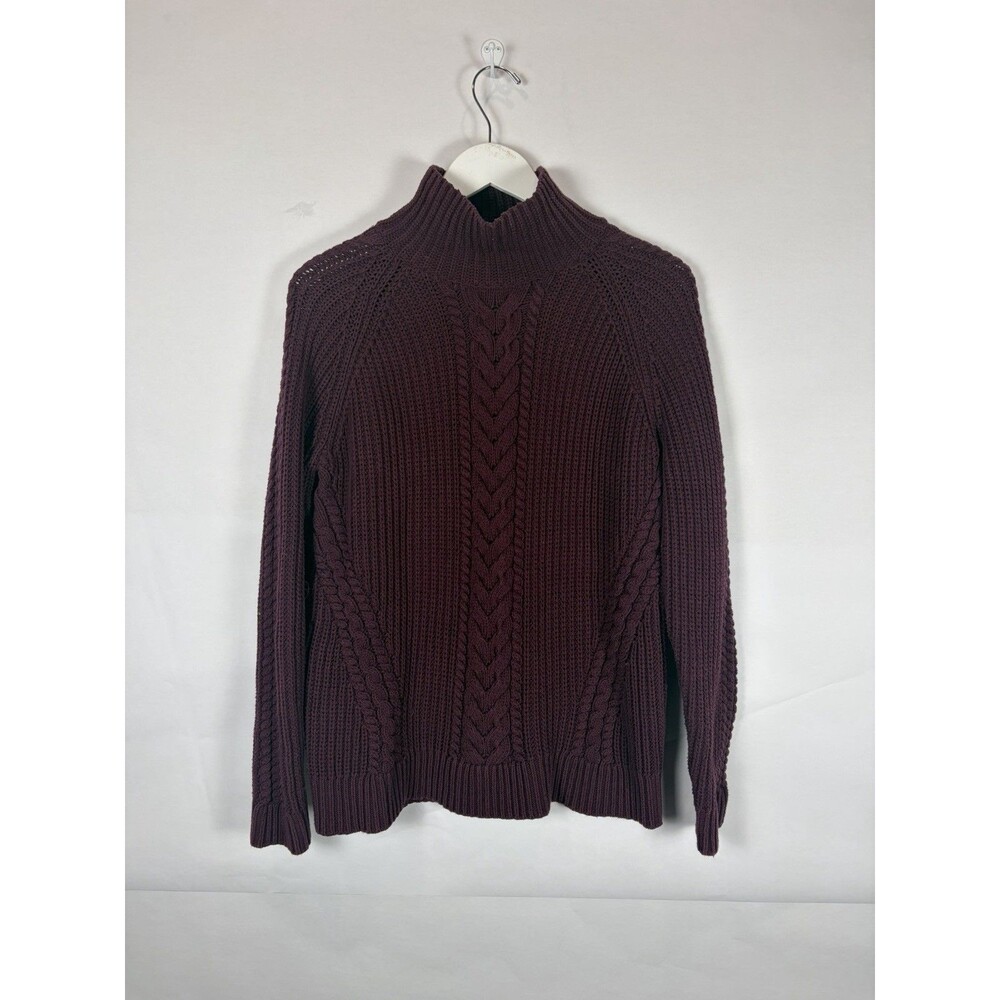 Lululemon Women Sweatshirt 6 Purple Cable Knit Bring The Cozy Turtleneck